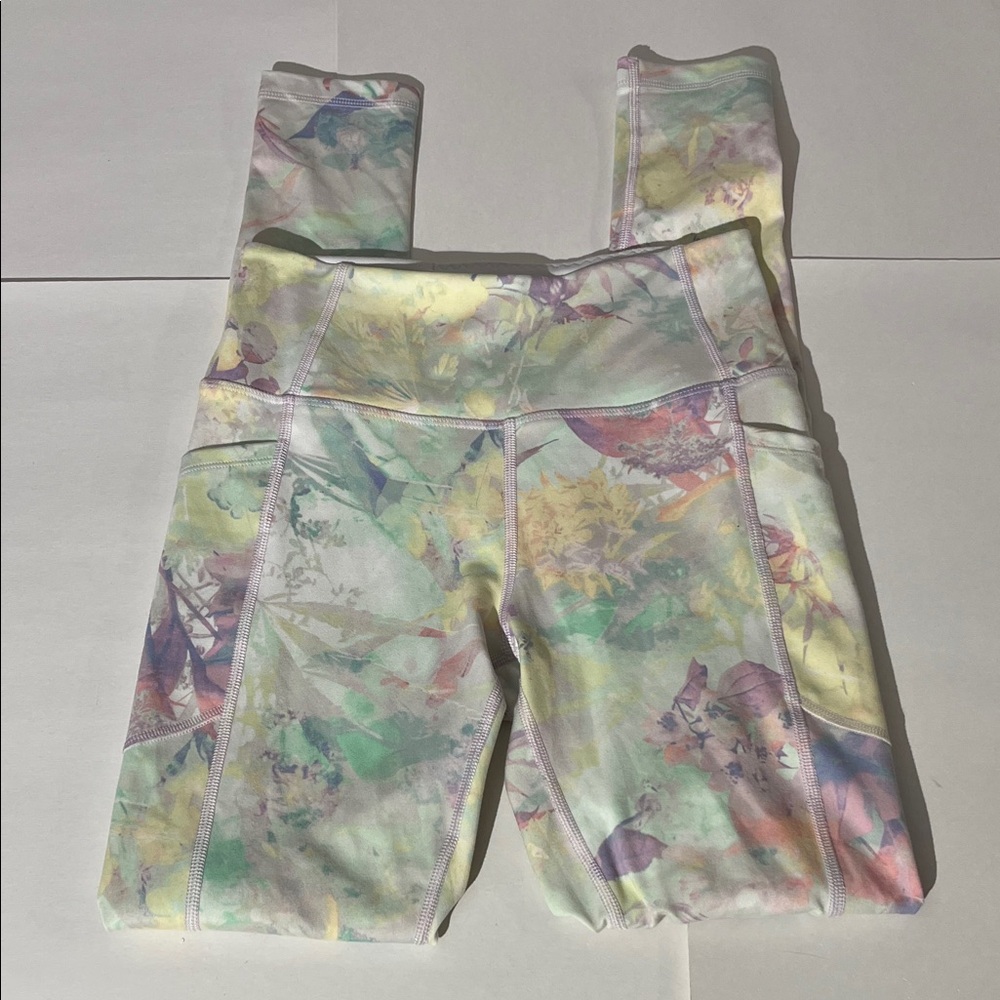 Victoria's Secret Spring Pastel Leggings Pants sz 4 White Purple Green Womens